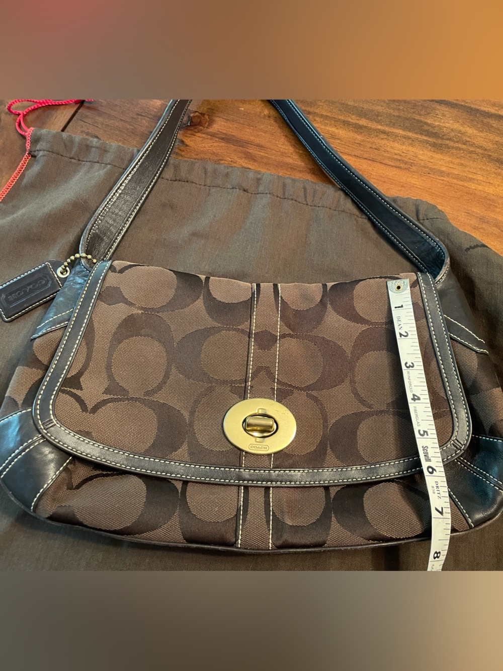 Coach Ergo Y2K Chocolate 24c Signature Flap Shoulder Bag 1257 - Picture 4 of 15
